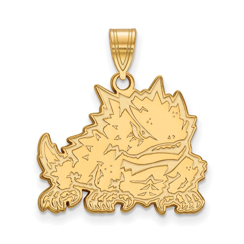 10k Yellow Gold Texas Christian U. Large Mascot Pendant