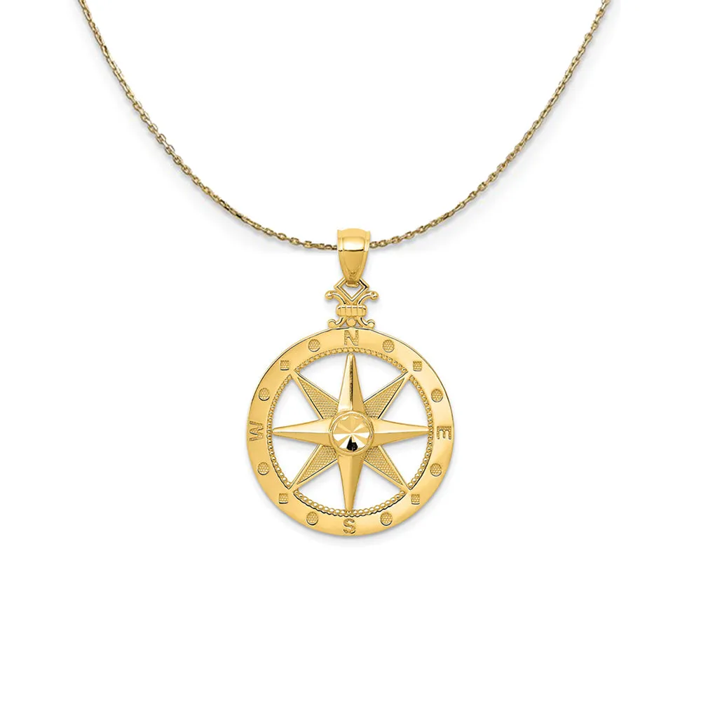 14K YELLOW GOLD COMPASS (22M NECKLACE