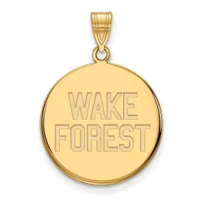 14k Yellow Gold Wake Forest U. Large Logo Disc Pendant