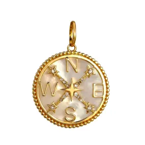 14KT Gold Alina Compass Pendant Charm