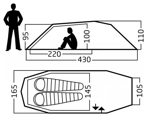 2 person tent Nordisk Oppland 2 SI Green