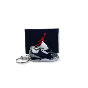 3D Sneaker Keychain- Air Jordan 3 Black Cement Pair