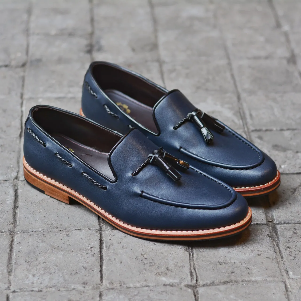 503 Tassel Loafer MattBlue x Wooden Soles