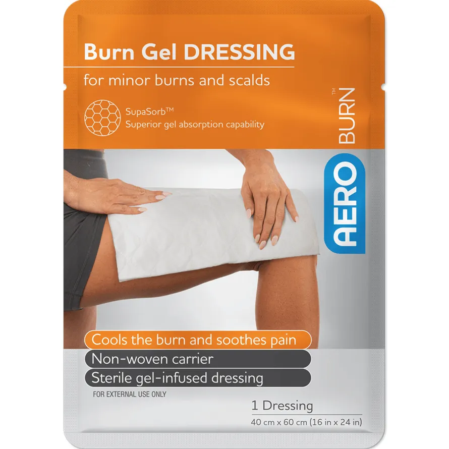 AEROBURN Burn Gel Dressing Pad 40 x 60cm Large 12 Pack