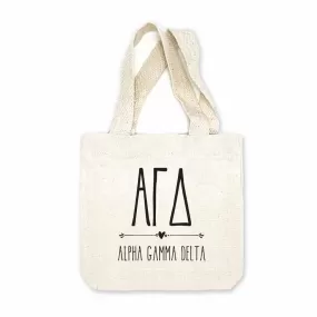 Alpha Gamma Delta Boho Design on Mini Tote Gift Bag