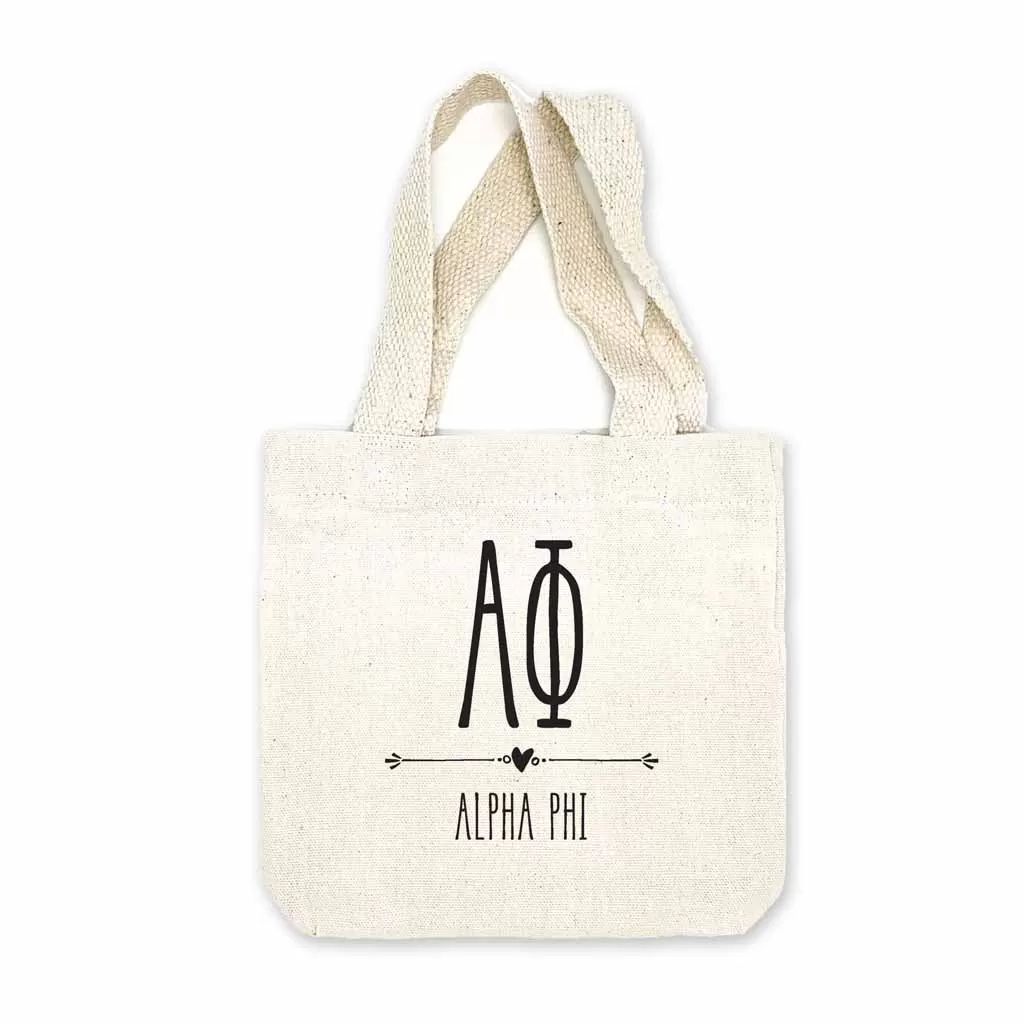 Alpha Phi Boho Design on Mini Tote Gift Bag