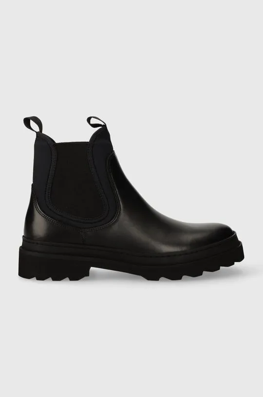 A.P.C. leather chelsea boots men's black color