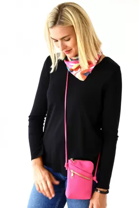 Archer House Long Cross Body Bag - Hot Pink