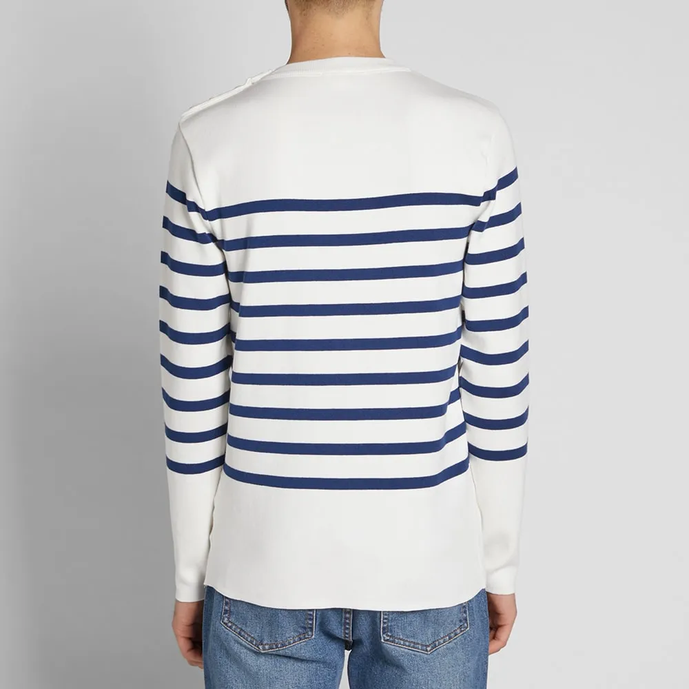 Armor-Lux 75137 Striped Mariner Crew SweatNatural & Ocean