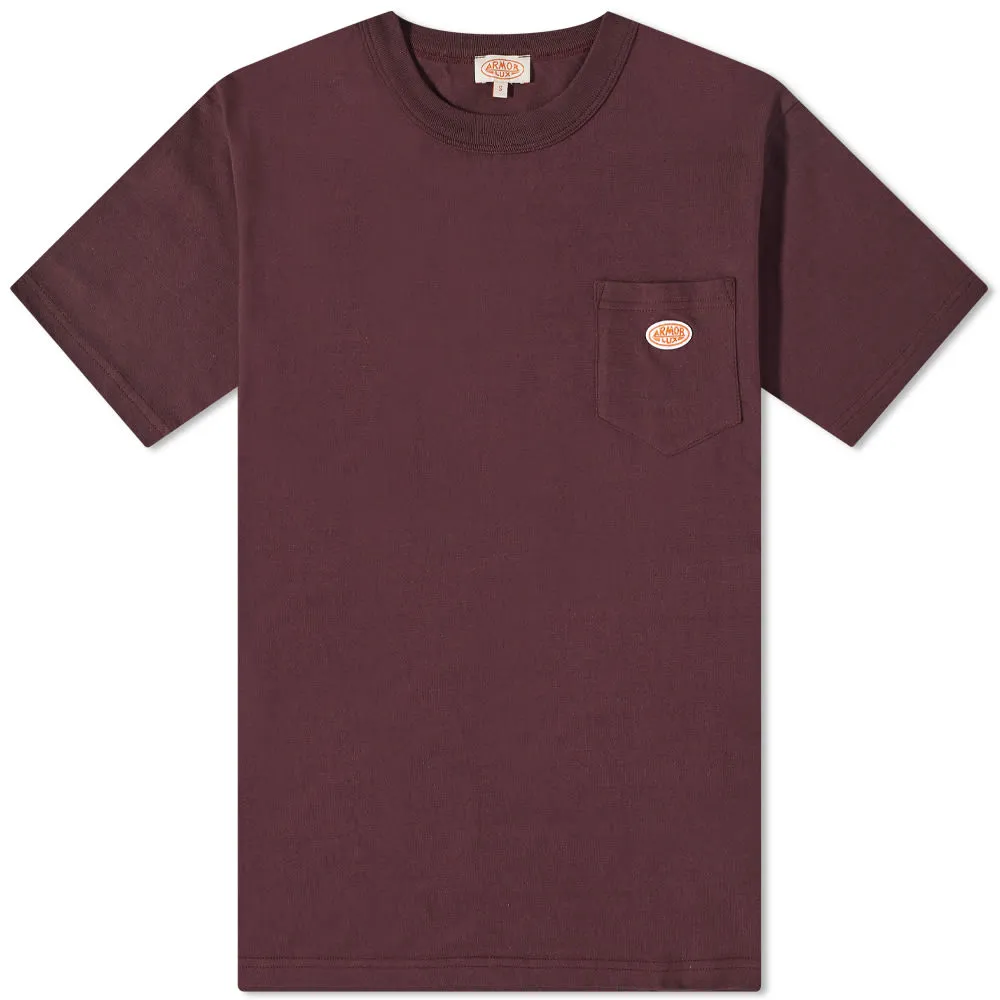 Armor-Lux Organic Logo Pocket T-ShirtDark Burgundy