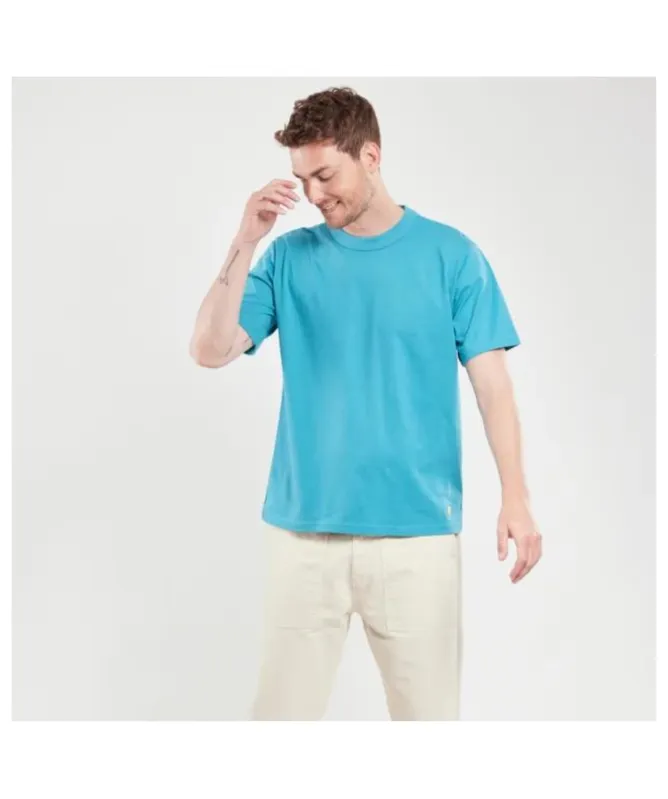 Armor Lux Plain Men's Crew T-Shirt | Teal/Coral -72000