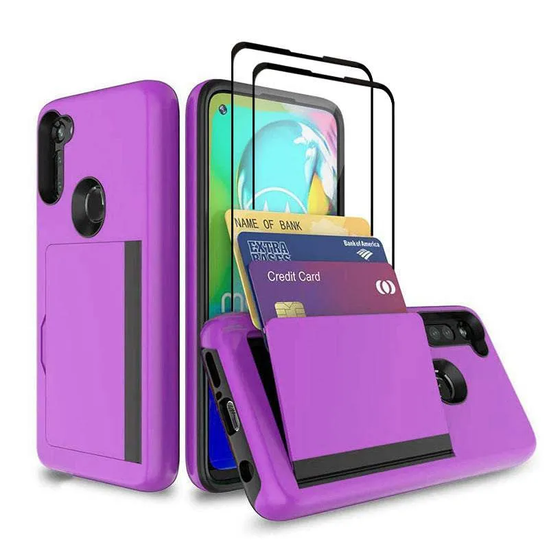 Armor Protective Card Holder Case for Samsung A11(US) With 2-Pack Screen Protectors