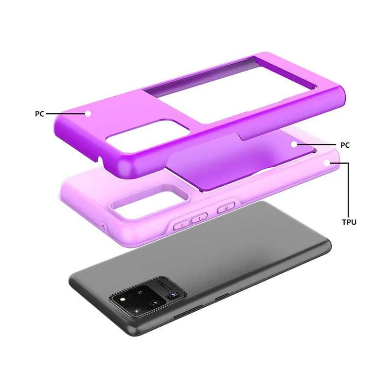 Armor Protective Card Holder Case for Samsung S20 Ultra With 2-Pack Screen Protectors