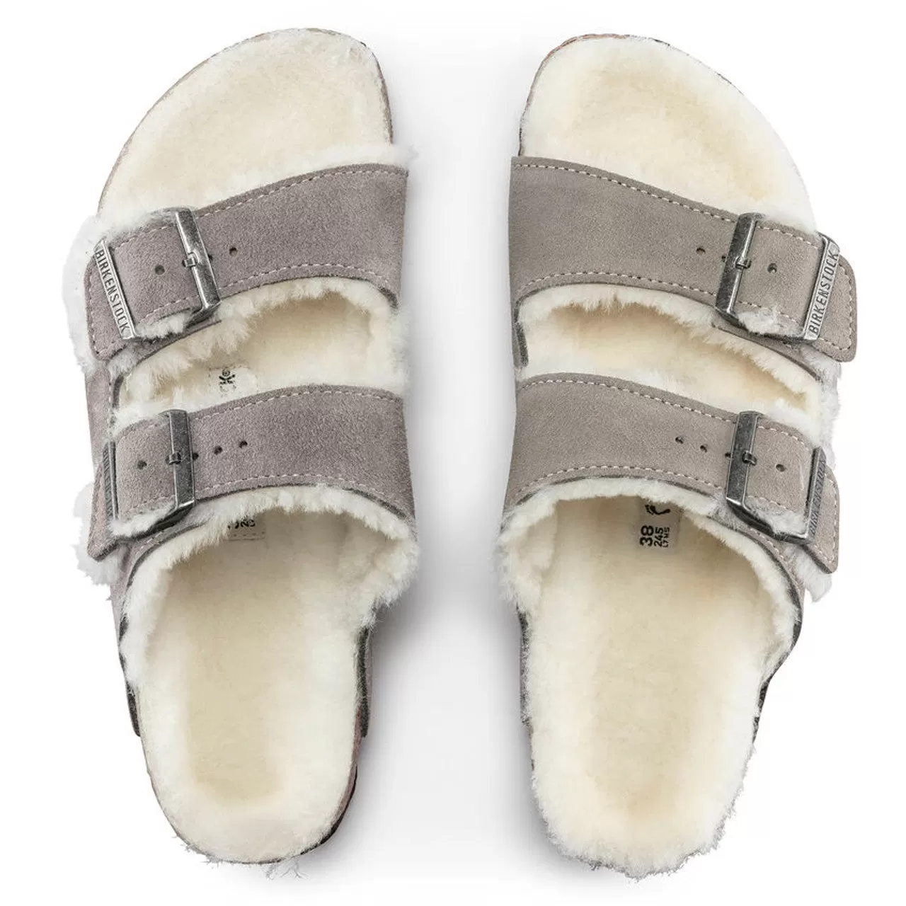 Birkenstock - Arizona Shearling Suede Stone Coin R 1017402