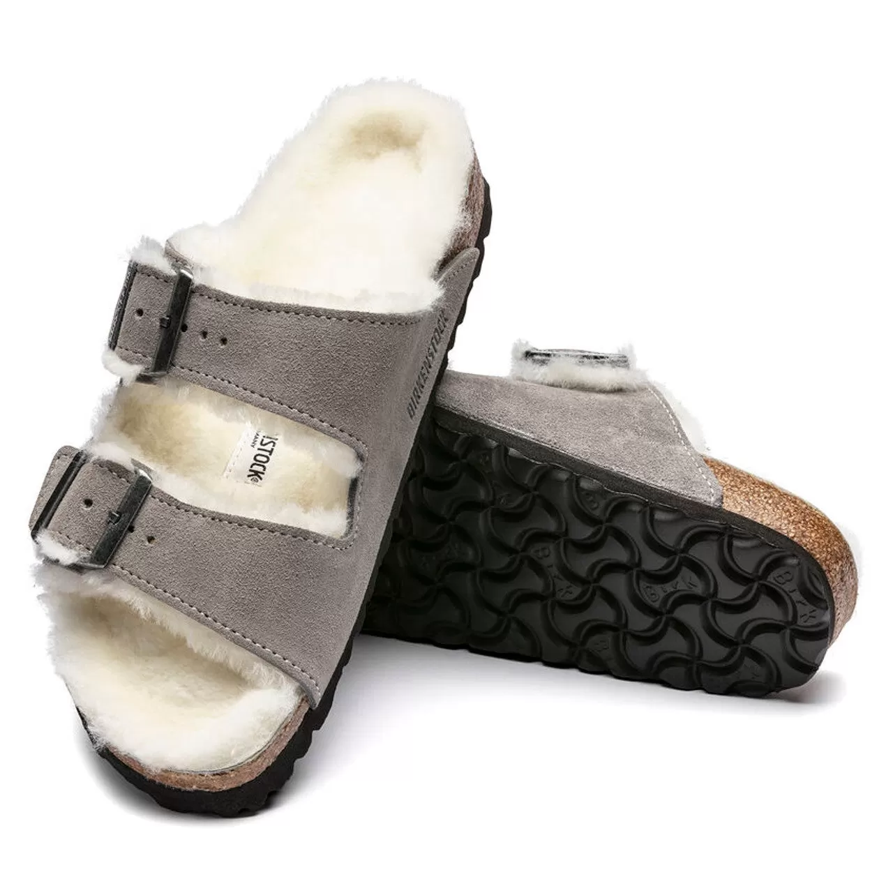 Birkenstock - Arizona Shearling Suede Stone Coin R 1017402