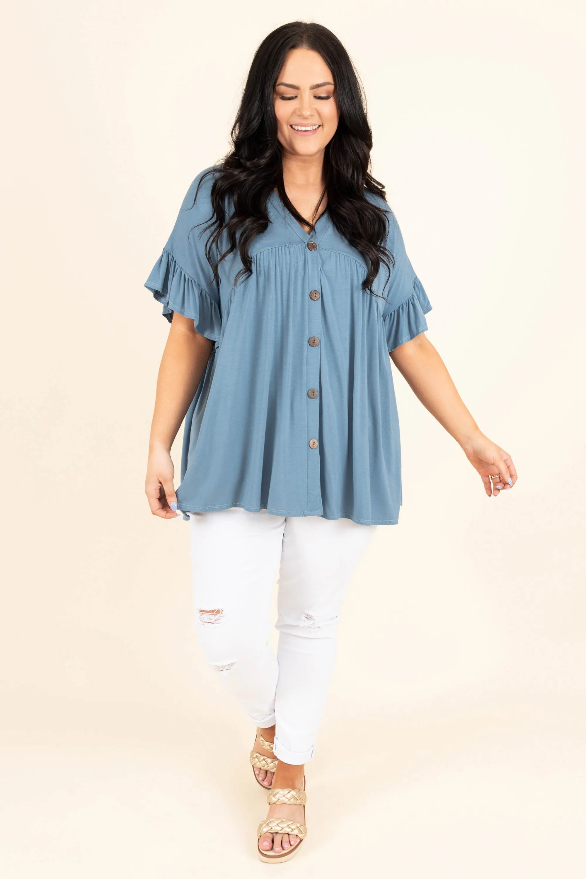 Bittersweet Beginnings Top, Blue