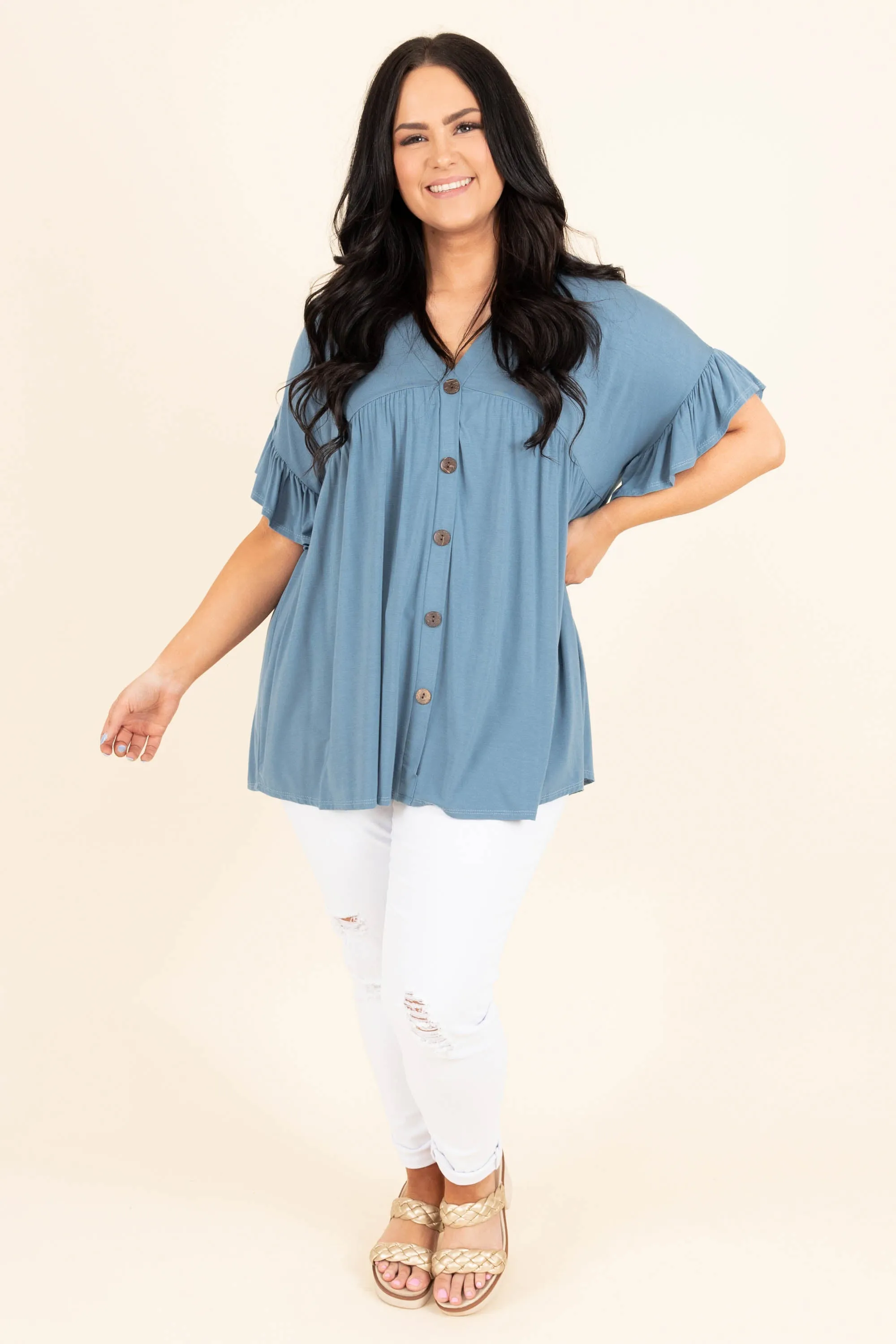 Bittersweet Beginnings Top, Blue