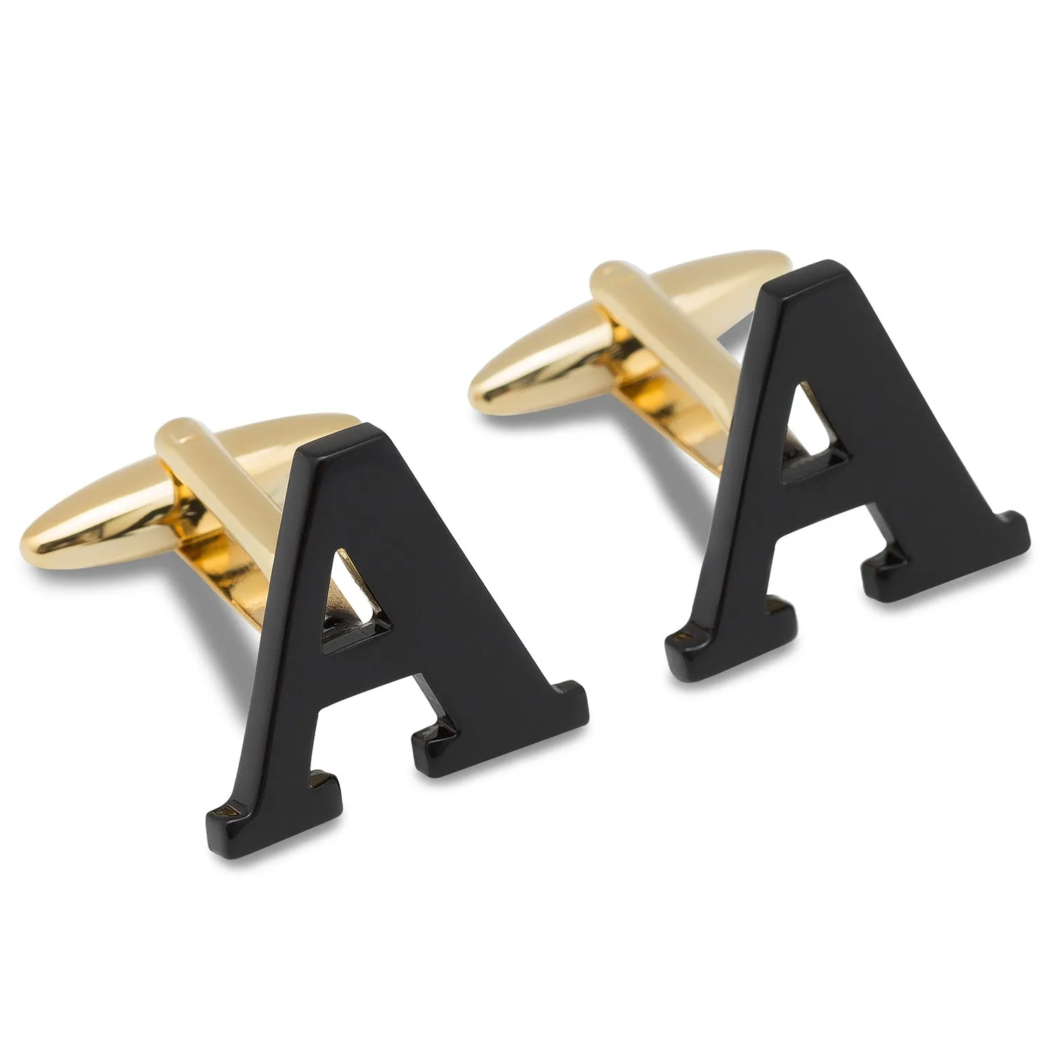 Black And Gold Letter A Cufflinks