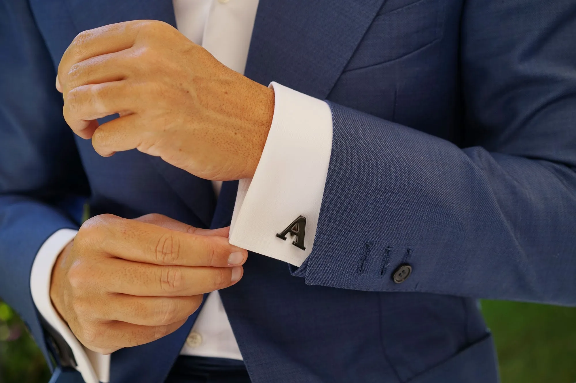 Black And Gold Letter A Cufflinks