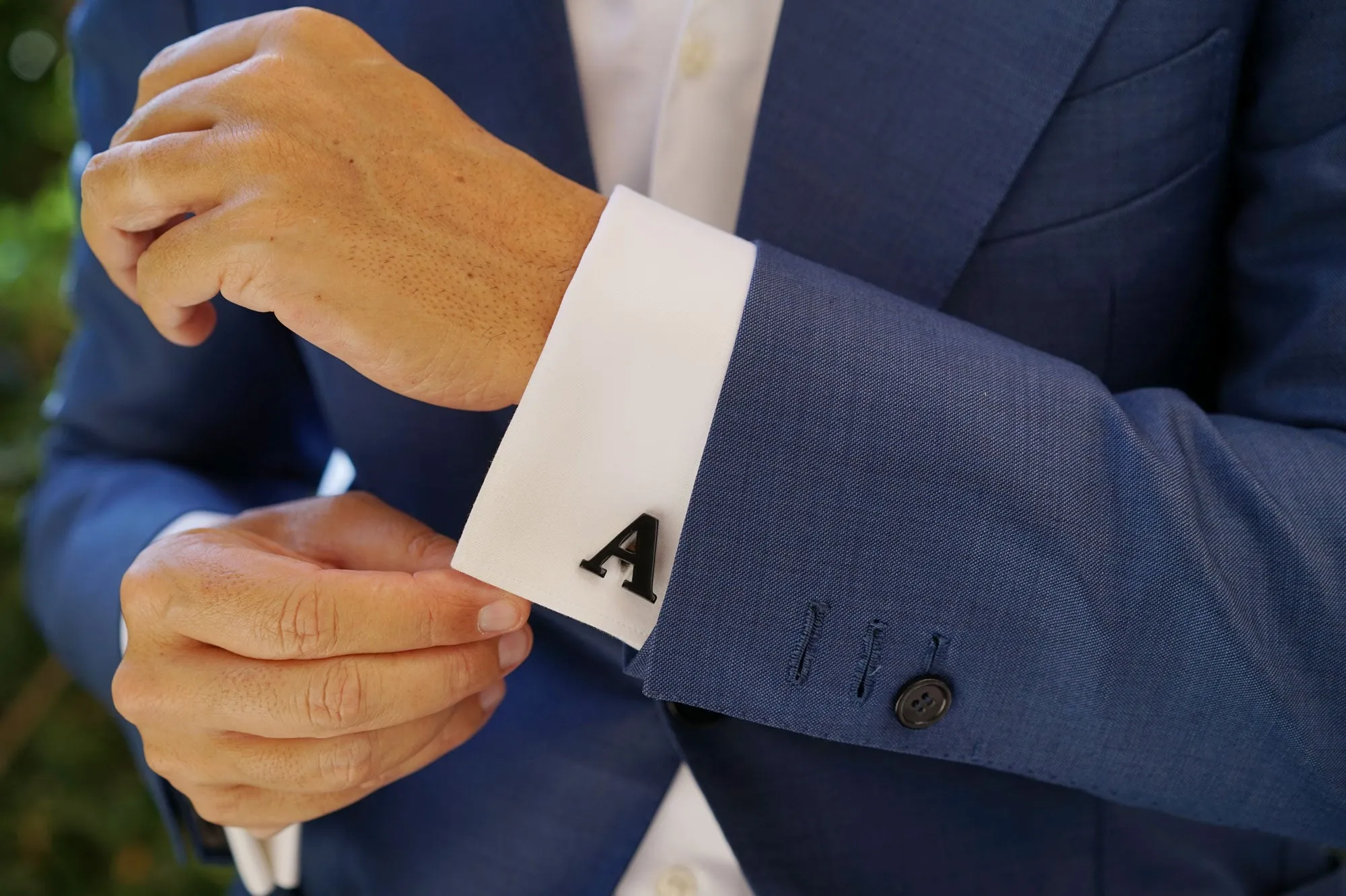 Black And Gold Letter A Cufflinks