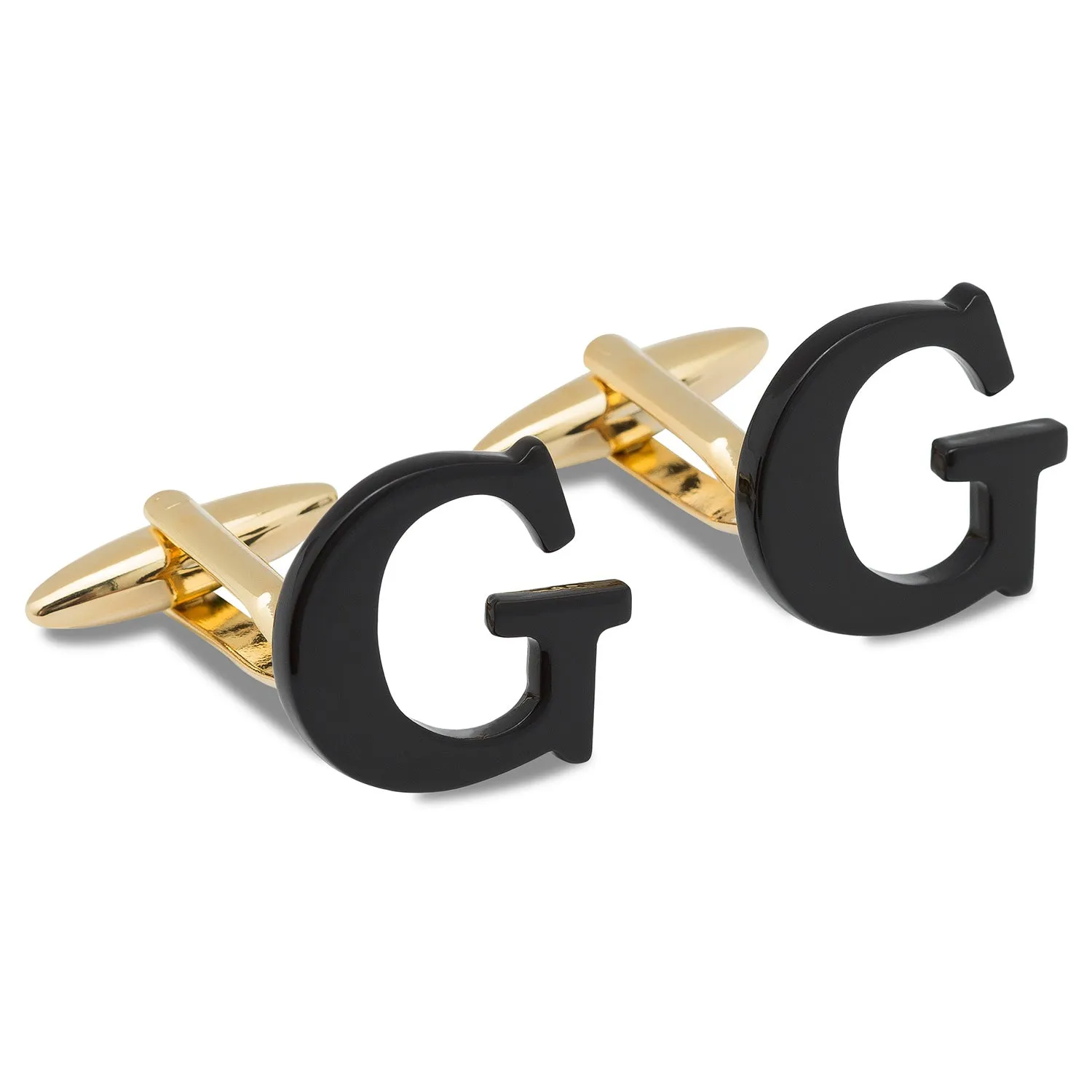 Black And Gold Letter G Cufflinks