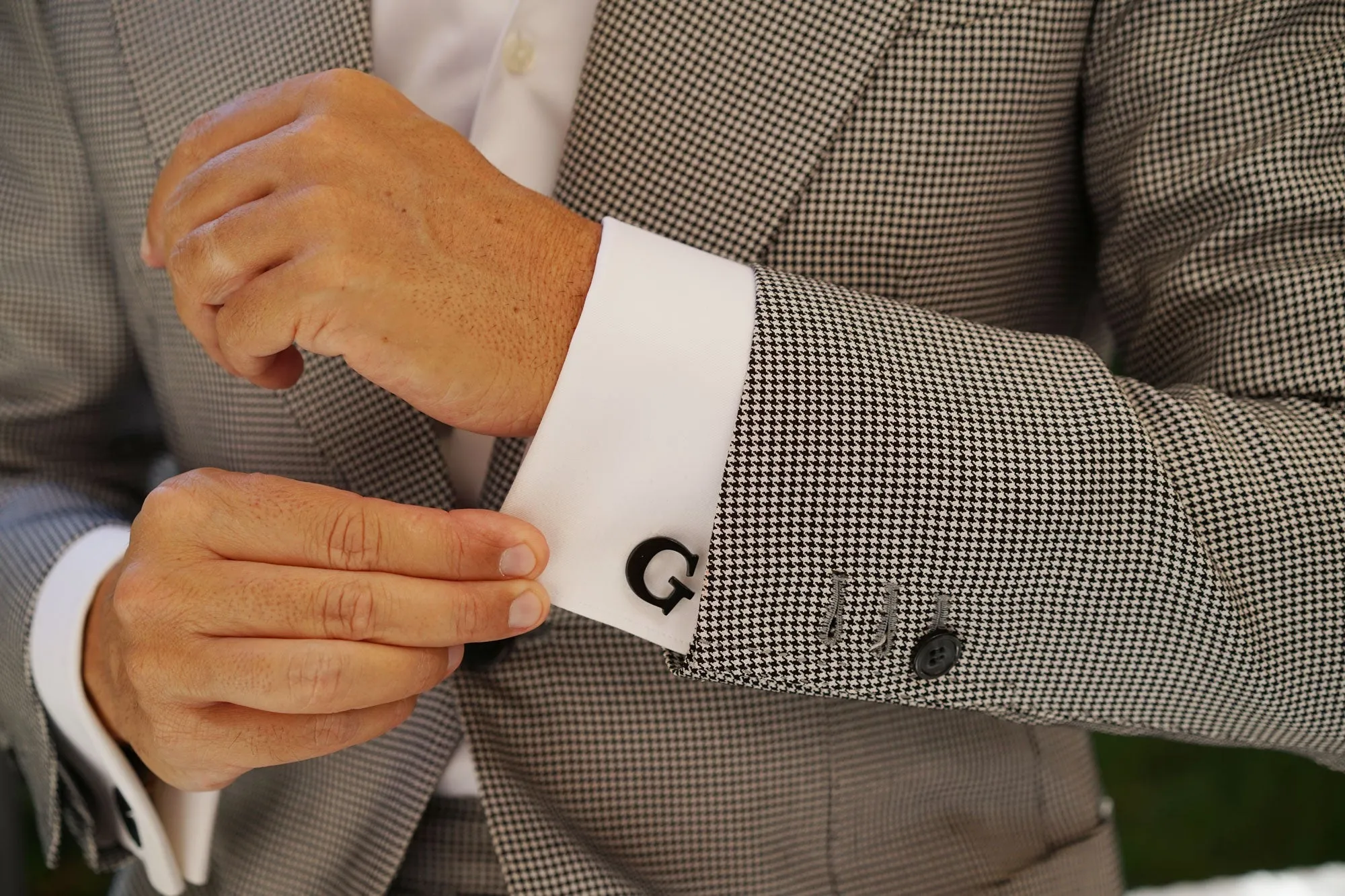 Black And Gold Letter G Cufflinks