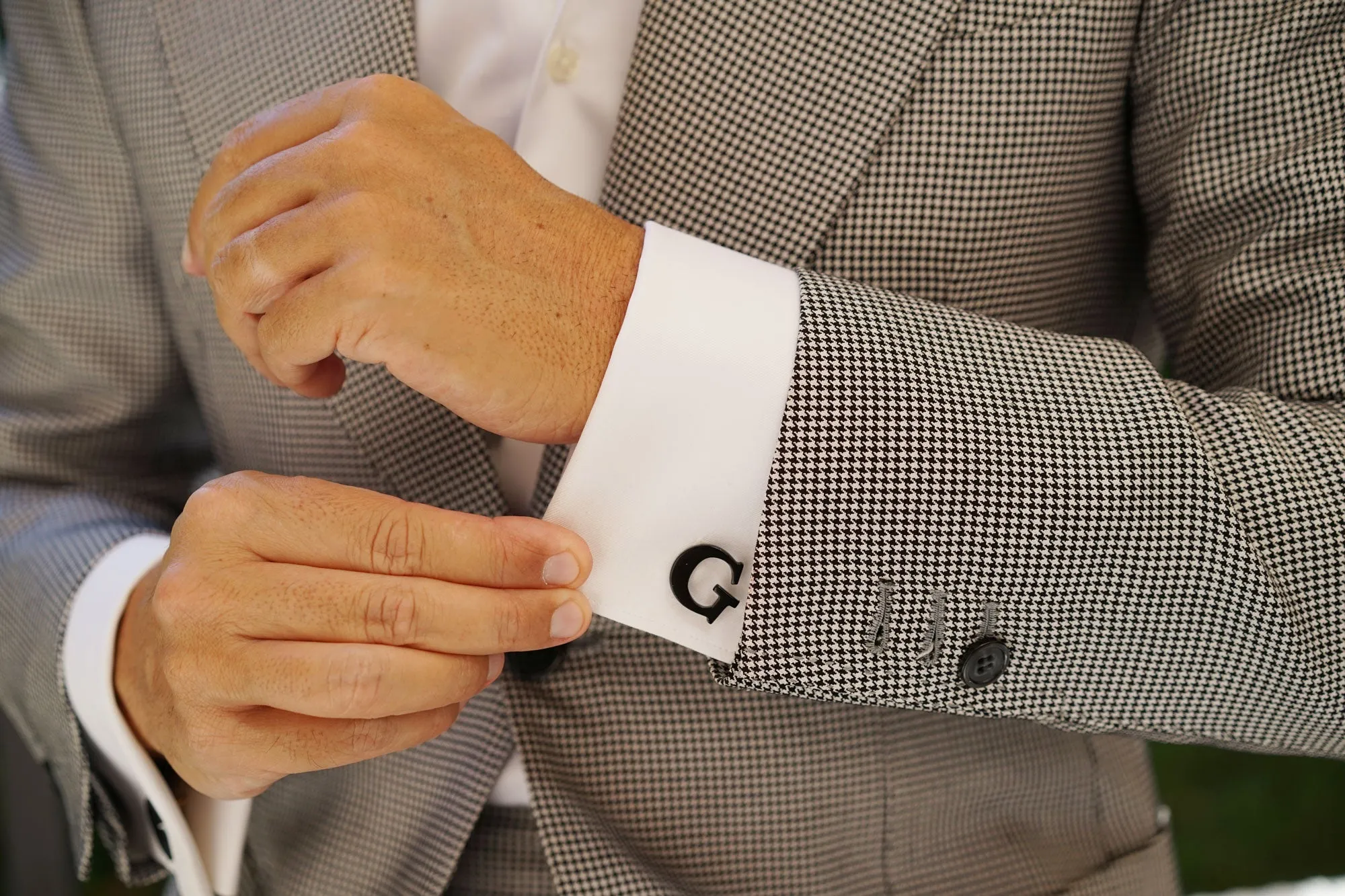 Black And Gold Letter G Cufflinks