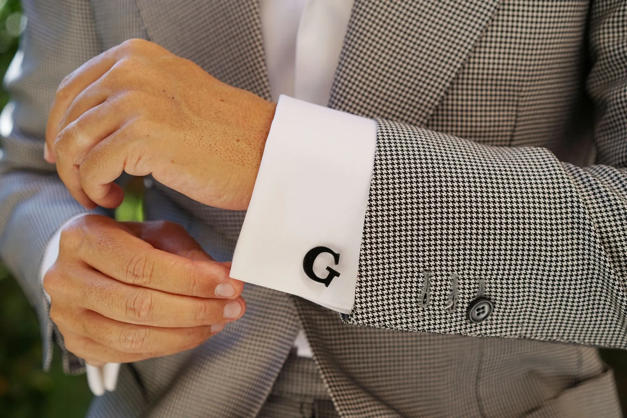 Black And Gold Letter G Cufflinks