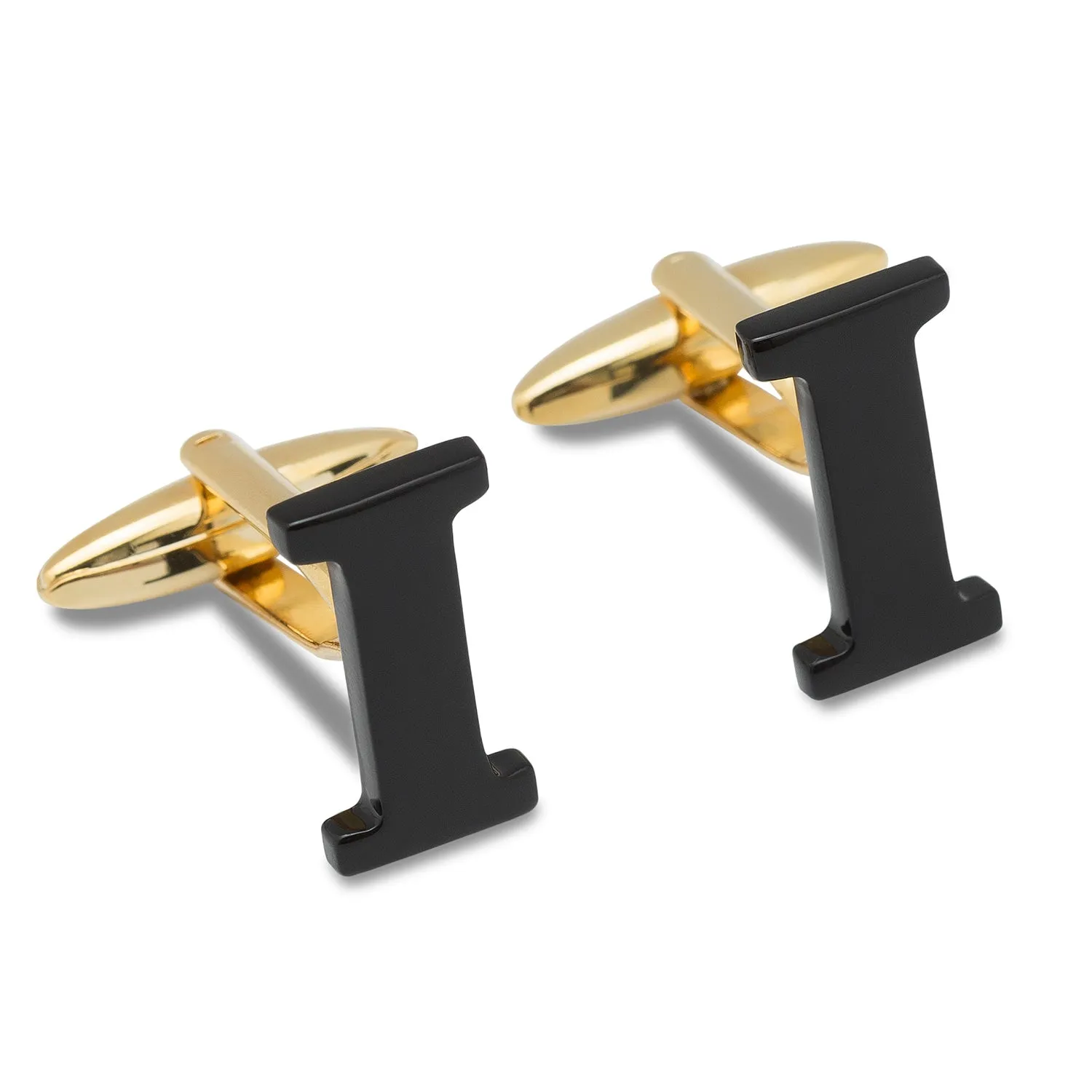 Black And Gold Letter I Cufflinks