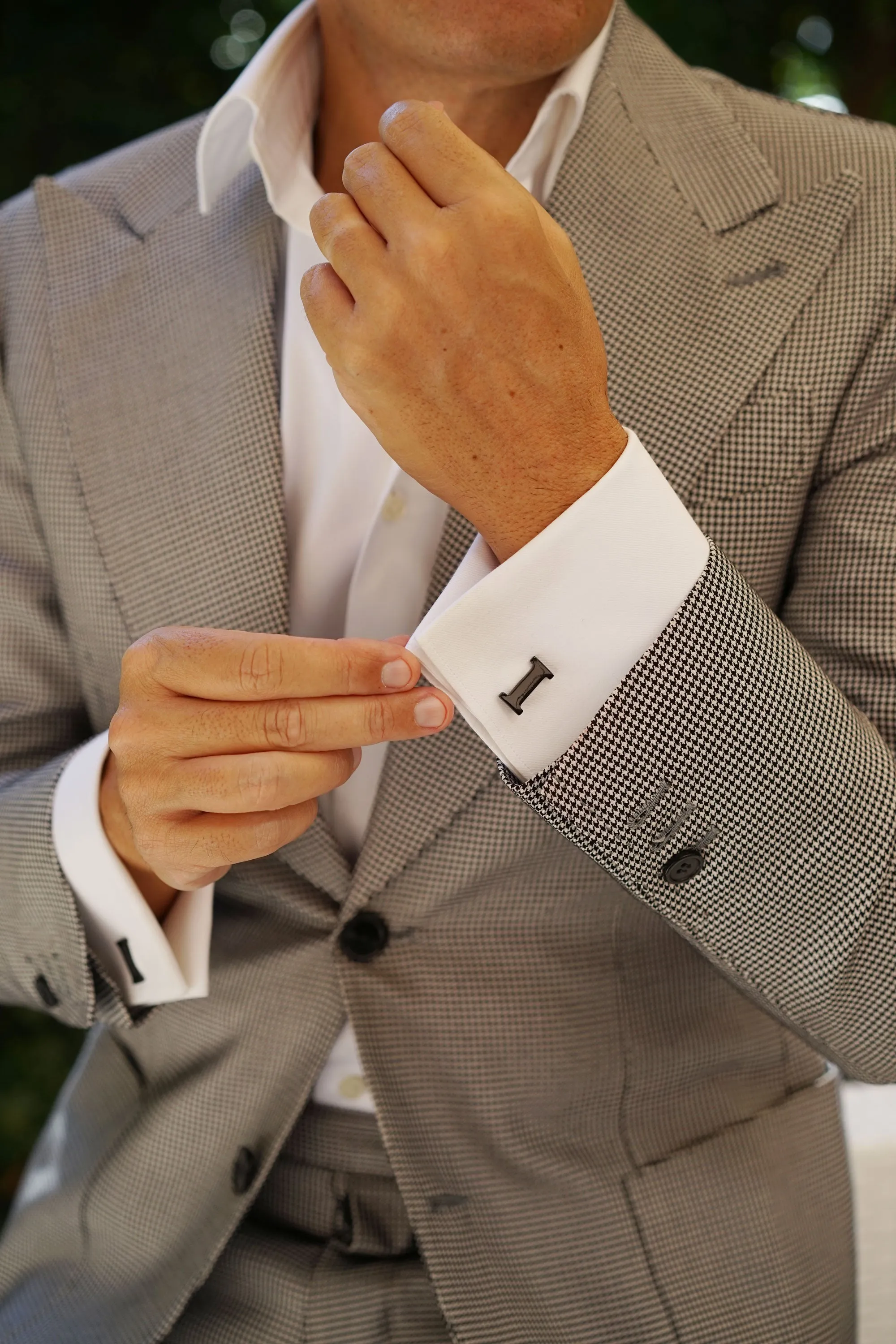 Black And Gold Letter I Cufflinks