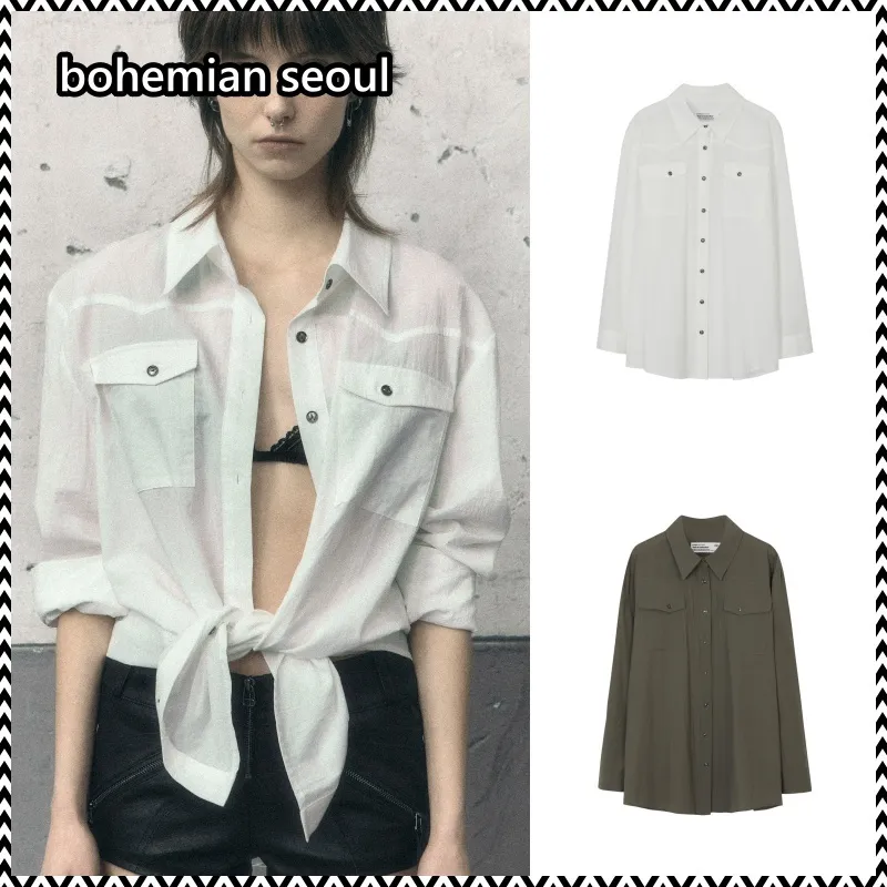 Bohemian Seoul  |Casual Style Street Style Long Sleeves Plain Party Style