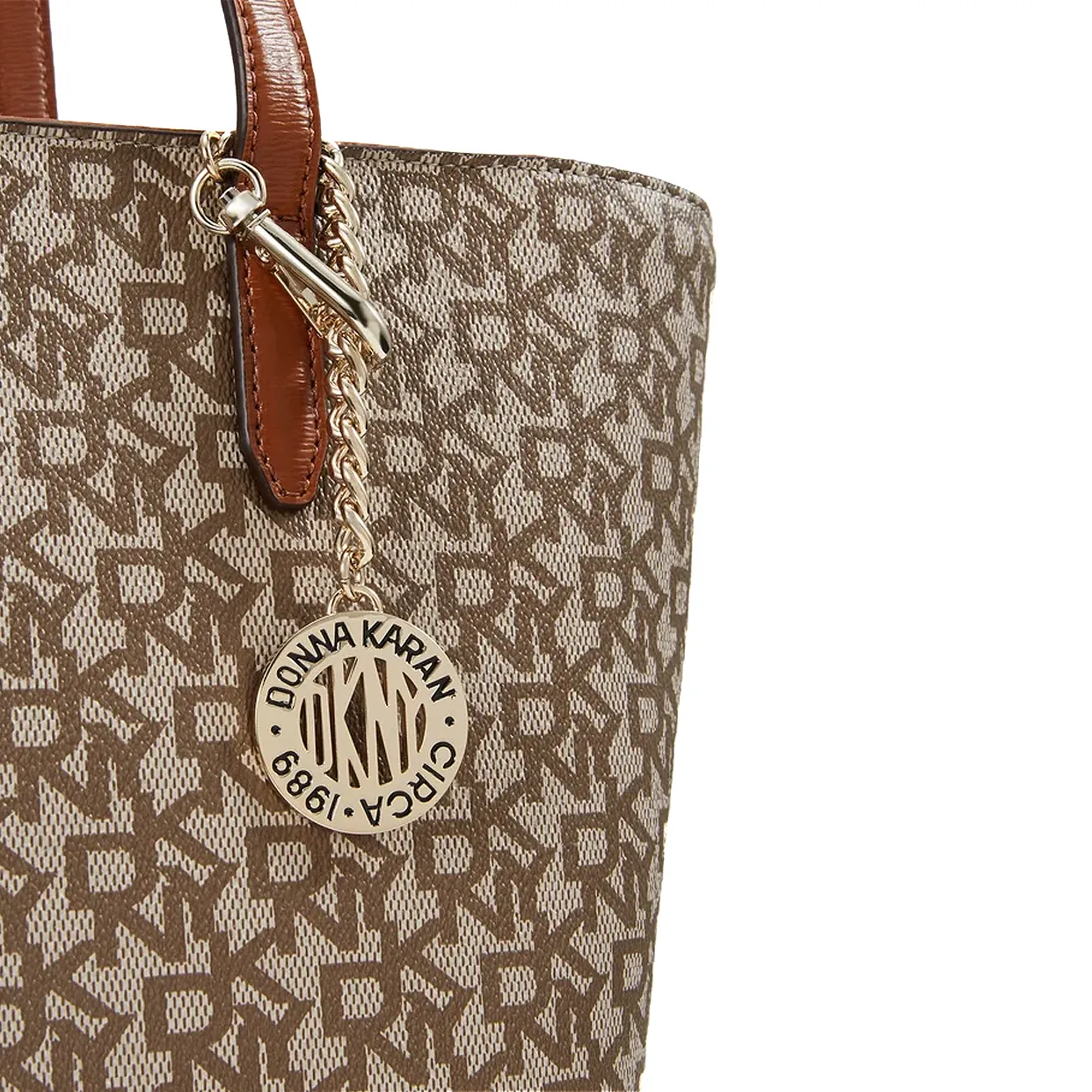 Bryant Large Logo Print Tote -Chino/Caramel