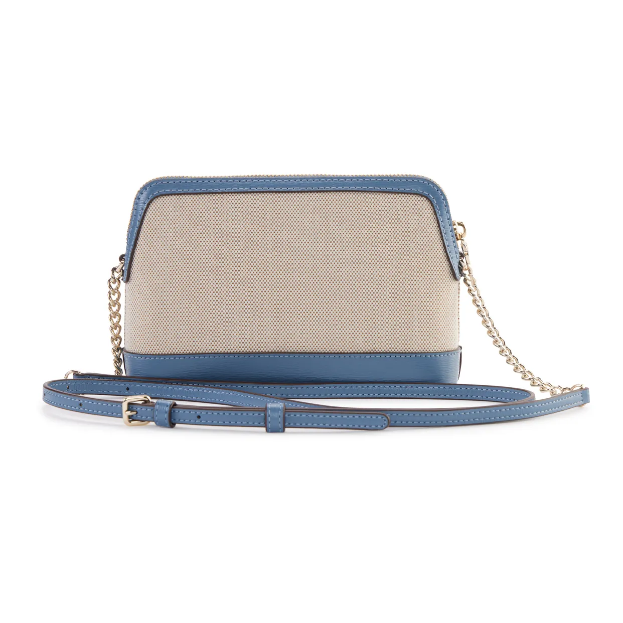 Bryant Park Dome Crossbody -Ivory/Blue