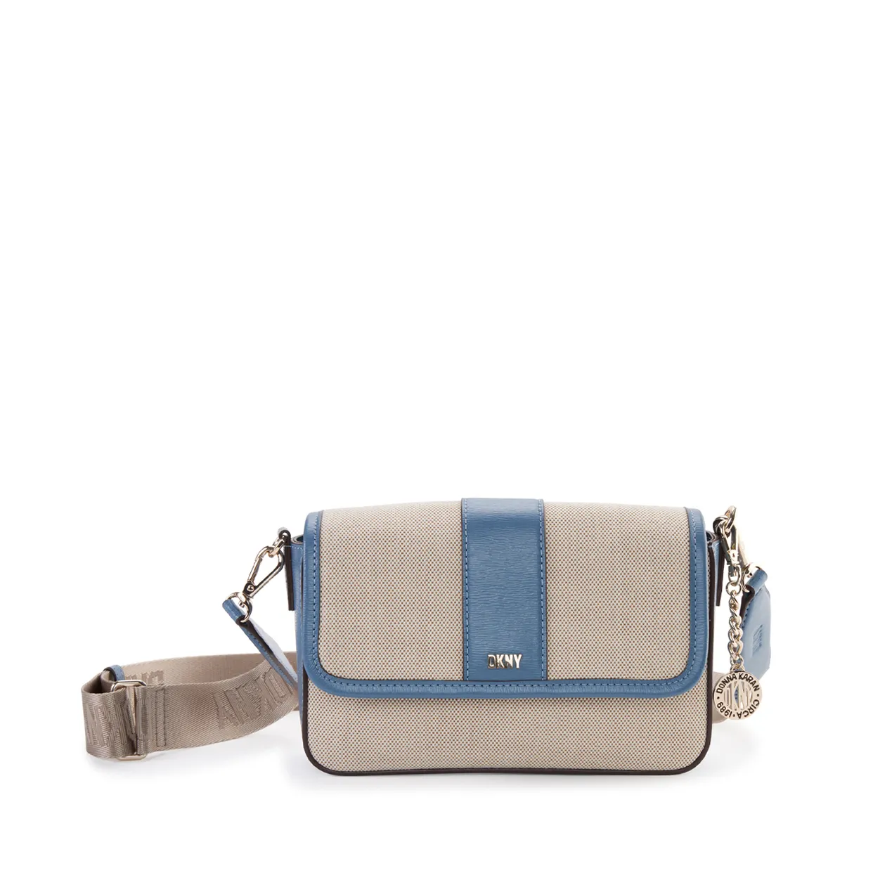 Bryant Park Flap Crossbody Bag -Ivory/Blue