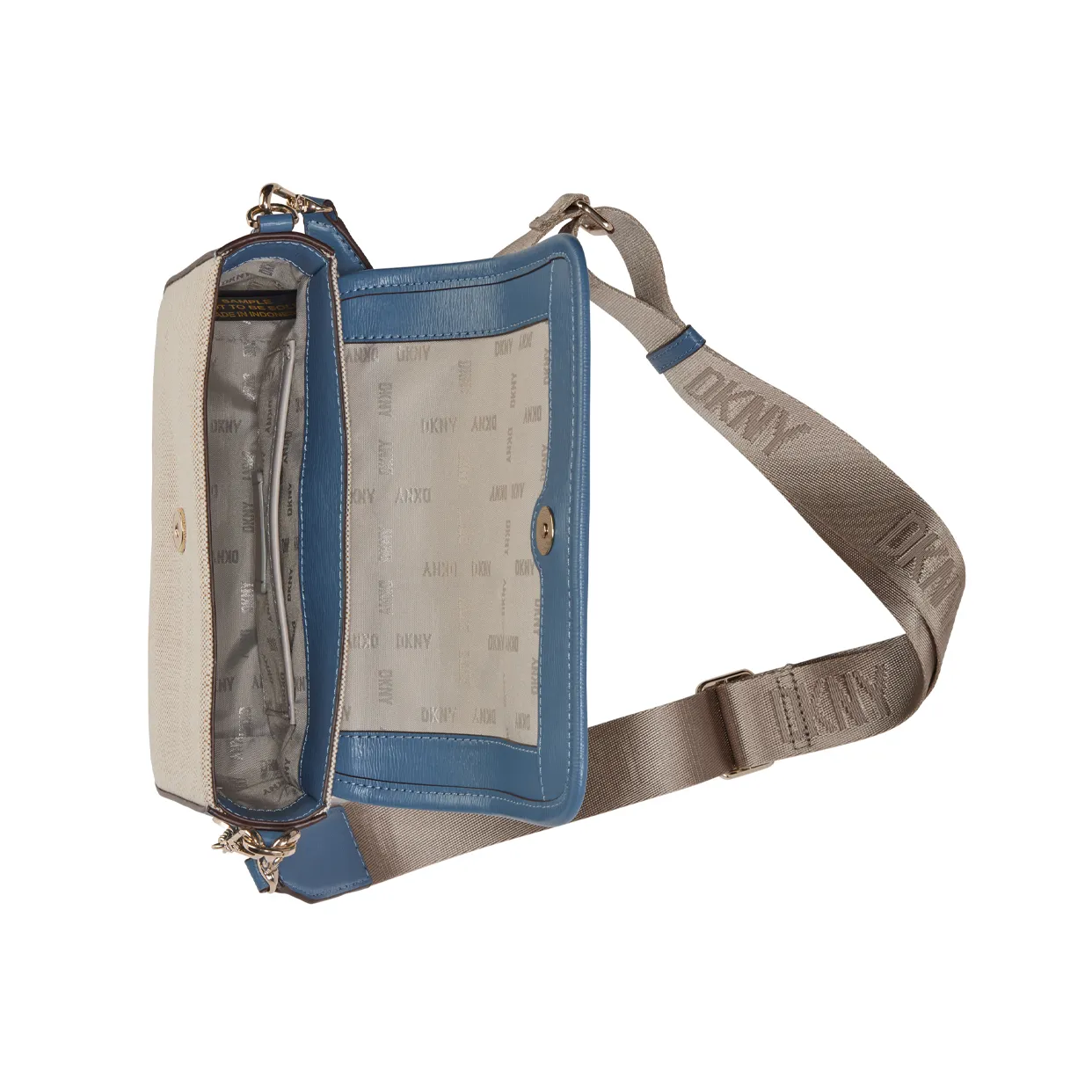 Bryant Park Flap Crossbody Bag -Ivory/Blue