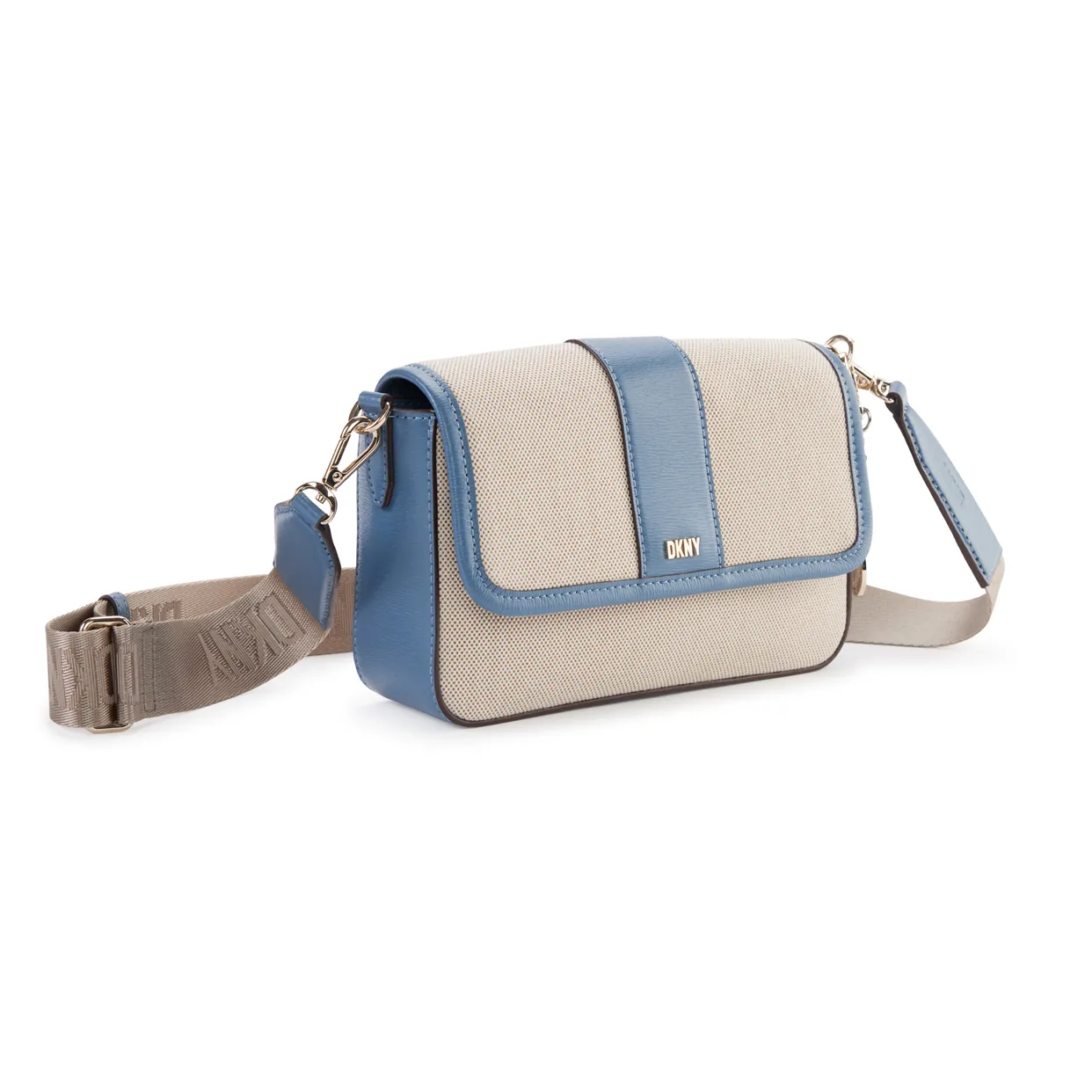 Bryant Park Flap Crossbody Bag -Ivory/Blue