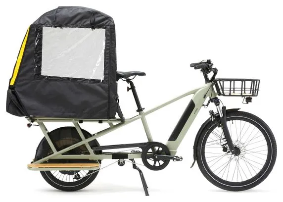 Btwin Reflective Rain Protection Tent for Longtail Cargo Bike R500E Black