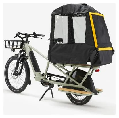 Btwin Reflective Rain Protection Tent for Longtail Cargo Bike R500E Black