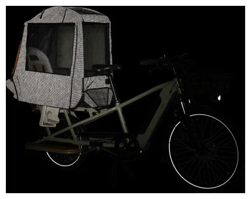 Btwin Reflective Rain Protection Tent for Longtail Cargo Bike R500E Black