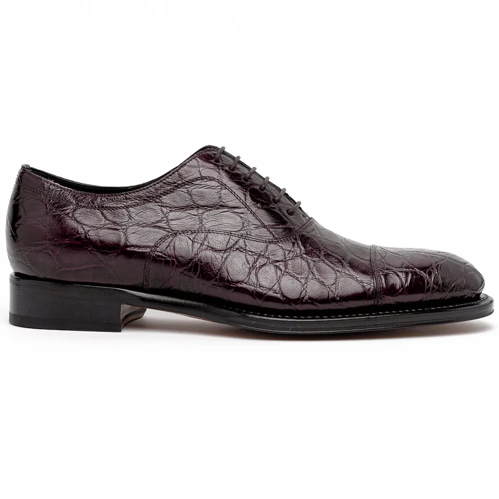 Caporicci 5950 Alligator Oxfords Burgundy