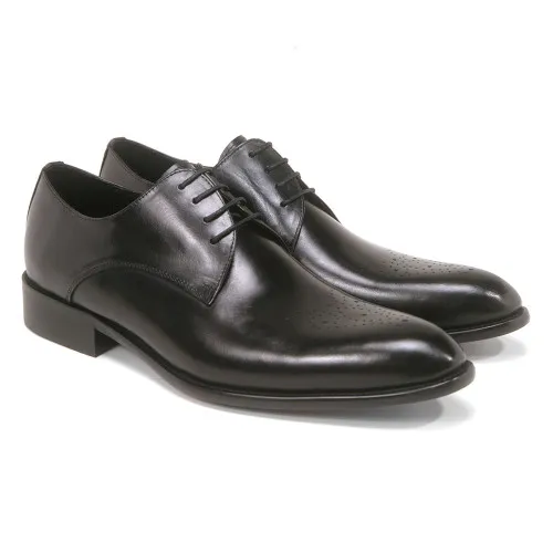 Carrucci Black Genuine Calfskin Leather Oxfords