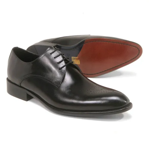 Carrucci Black Genuine Calfskin Leather Oxfords