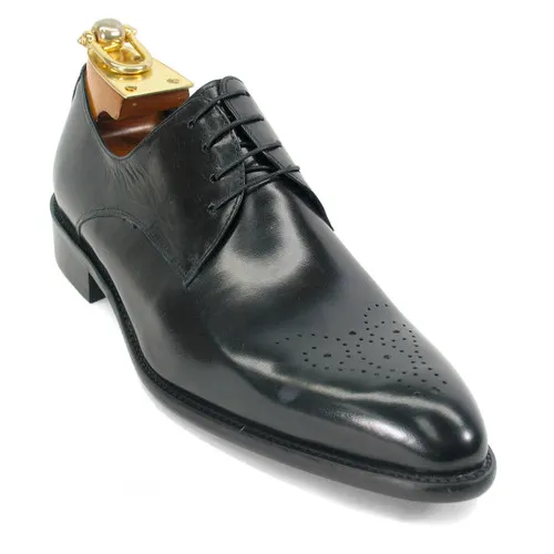 Carrucci Black Genuine Calfskin Leather Oxfords