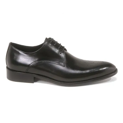 Carrucci Black Genuine Calfskin Leather Oxfords