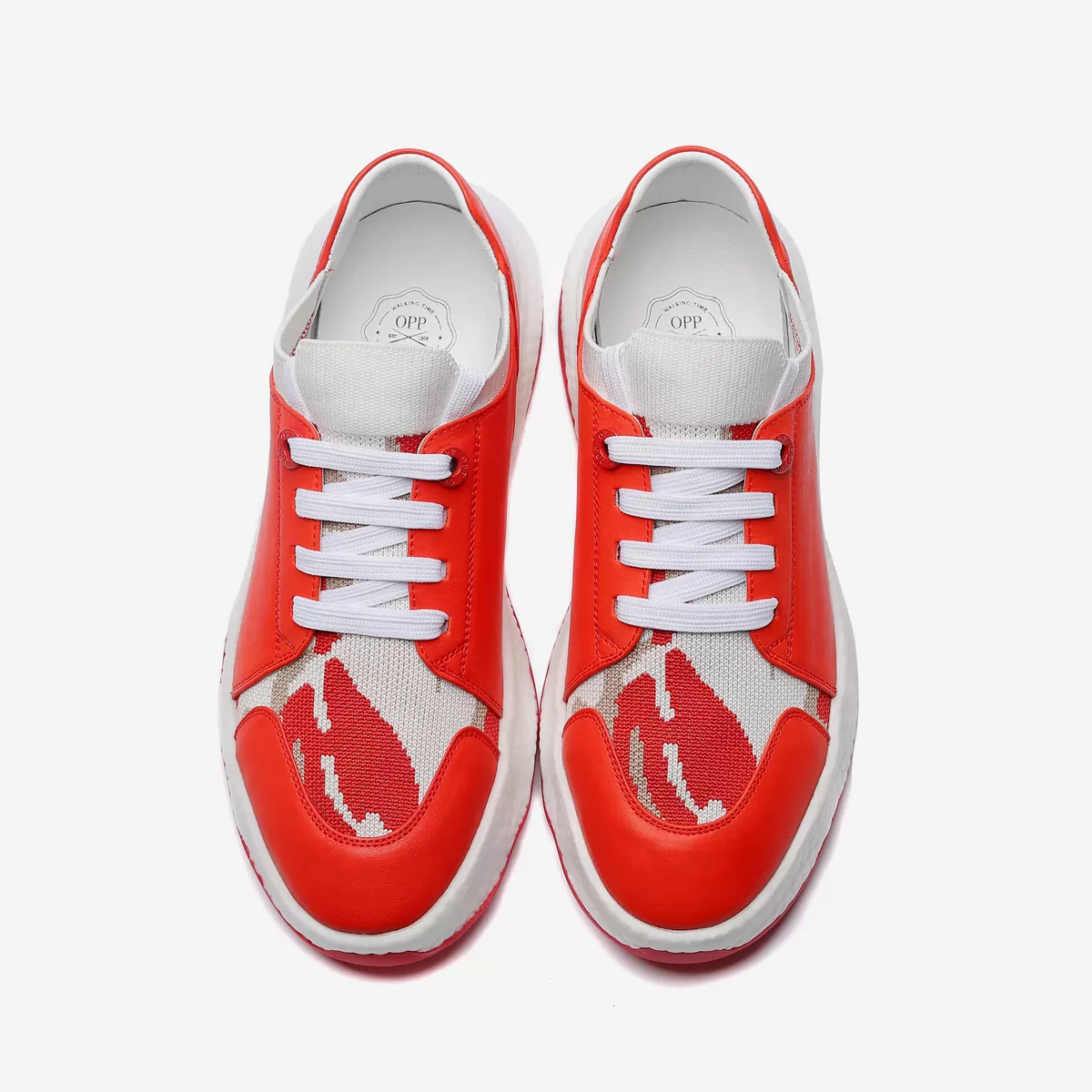 Casual Lace-Up Shoes Red 