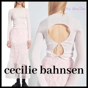 CECILIE BAHNSEN  |Casual Style Long Sleeves Plain Cotton Party Style