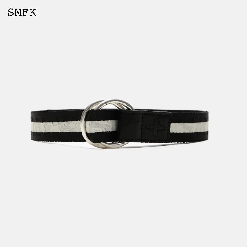 Compass Black Striped Buckle Belt-