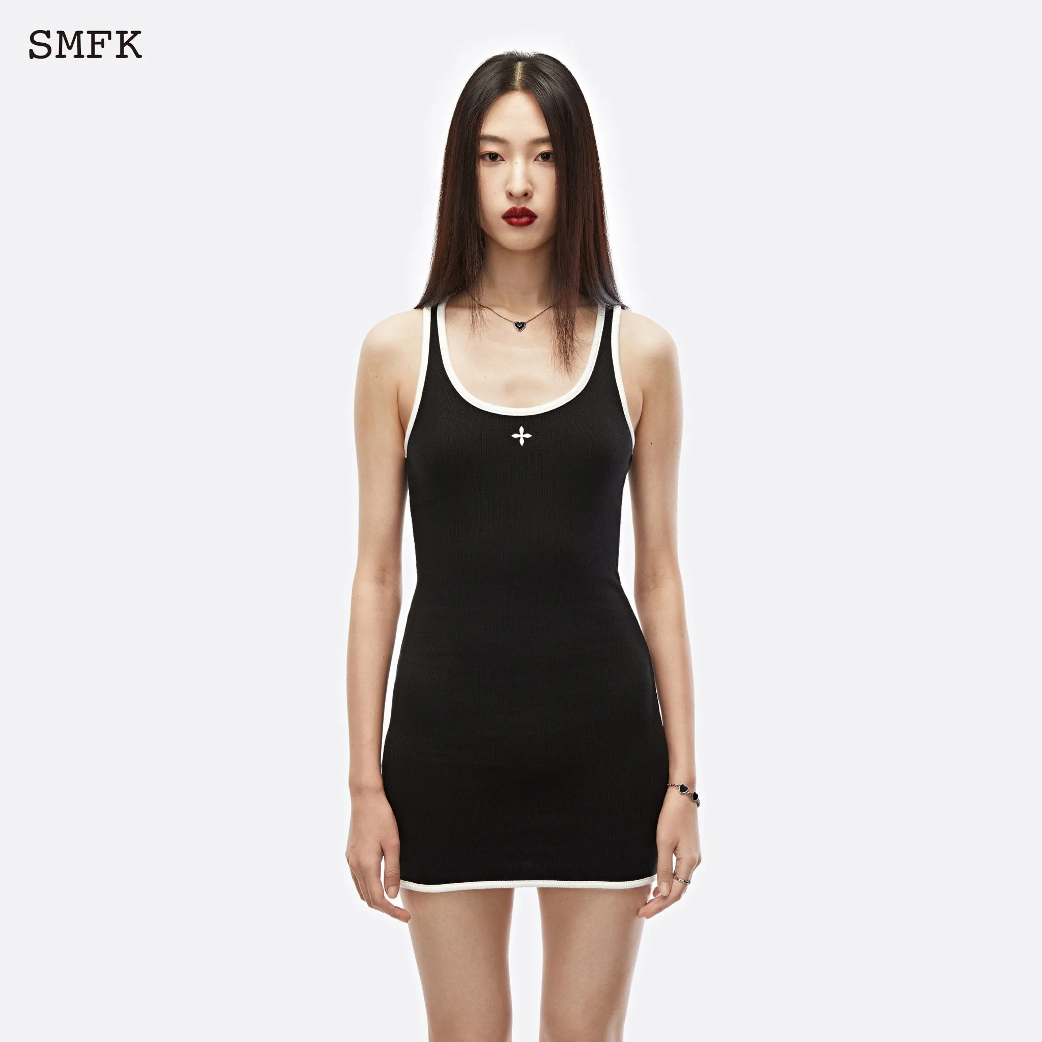 Compass Cross Vintage Tennis Tank Dress Black-