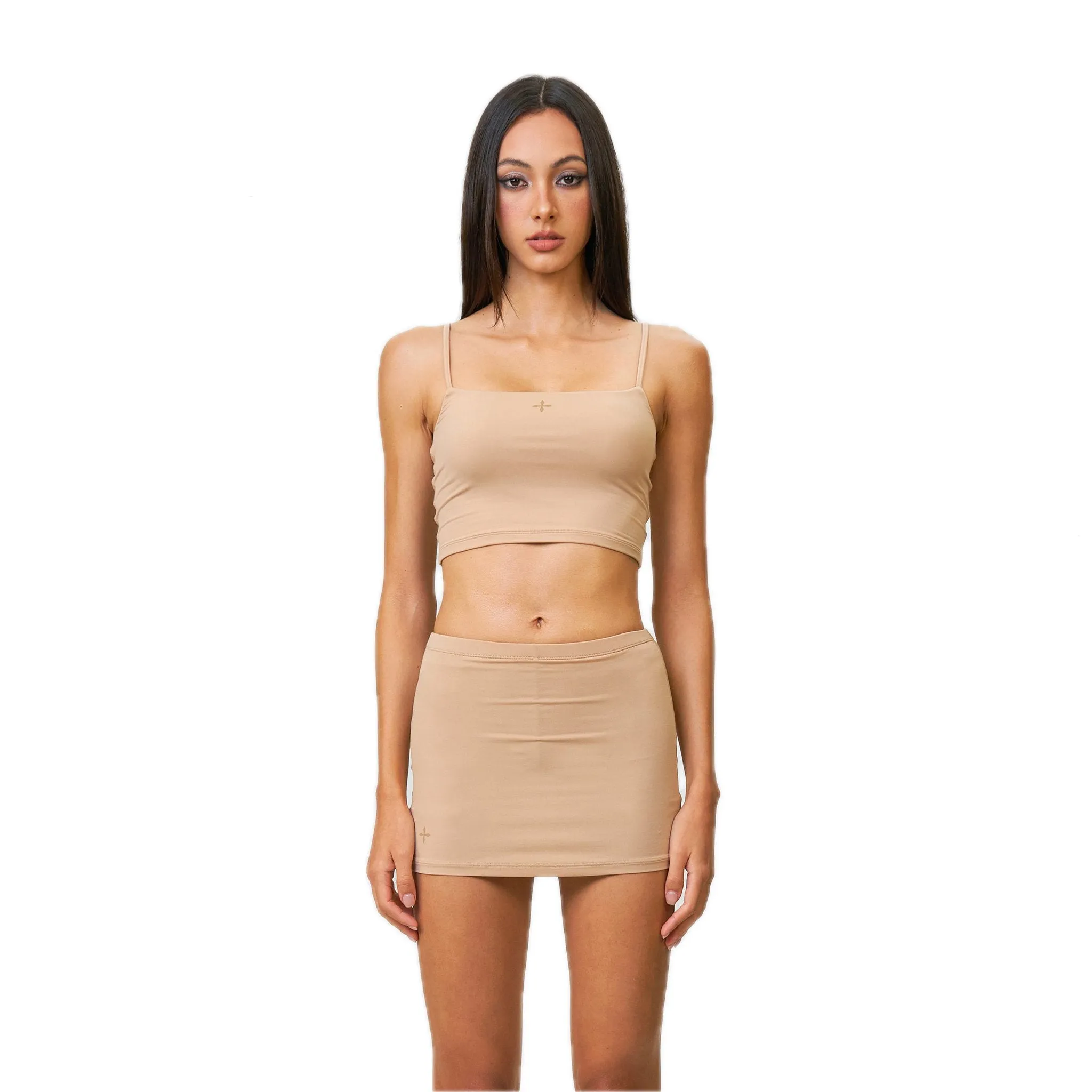 Compass Hug Skin Mini Skirt Nude-