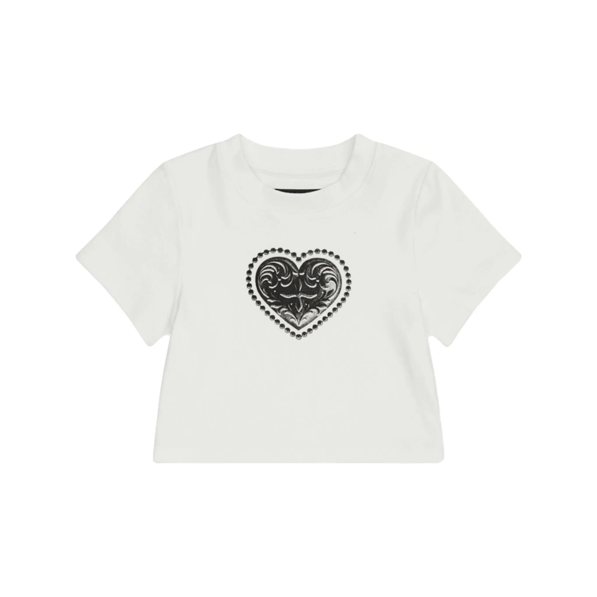 Compass Love Sculpture Short Body Tee White-